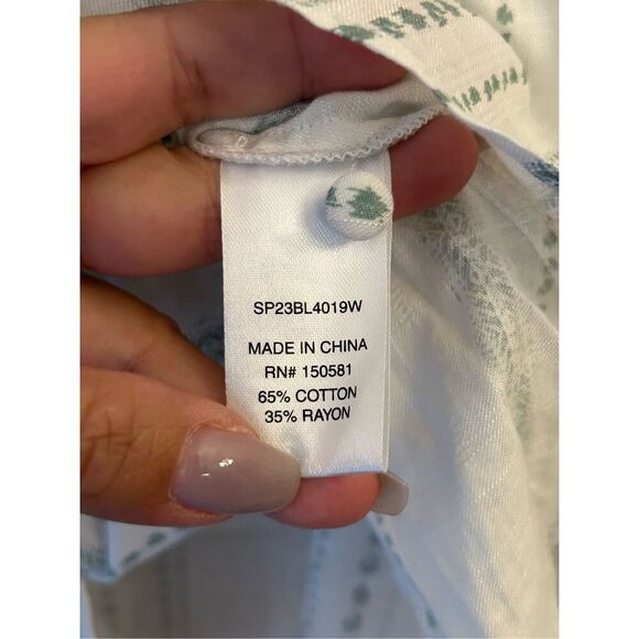 NEW Flag & Anthem Regan Flutter Sleeve Tiered Blouse sz L Boho peplum Cottagecor - Picture 8 of 10